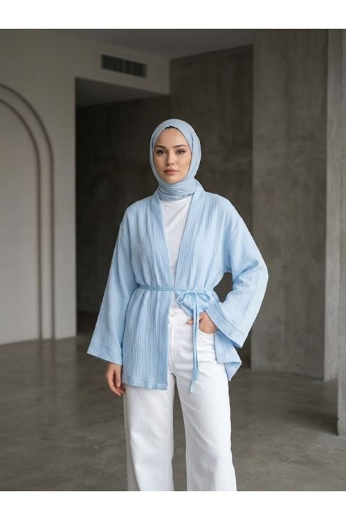 Müslin Kimono-Mavi