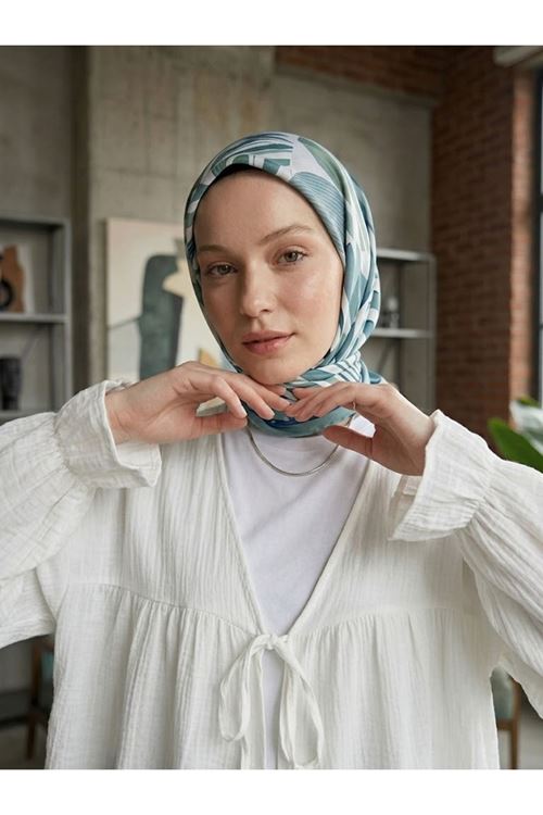 Önü Bağlamalı Kısa Kimono-Ekru