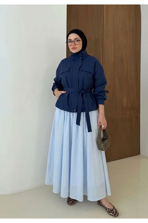 Astarlı  Etek-Mavi