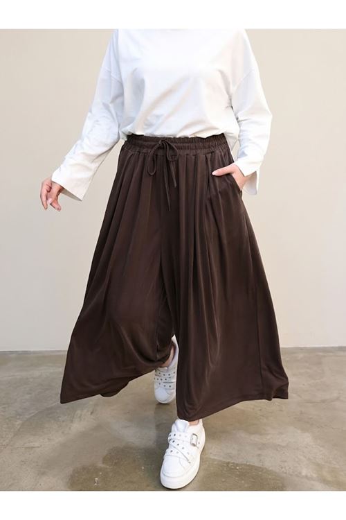 Pileli Oysho Pantolon-Kahve