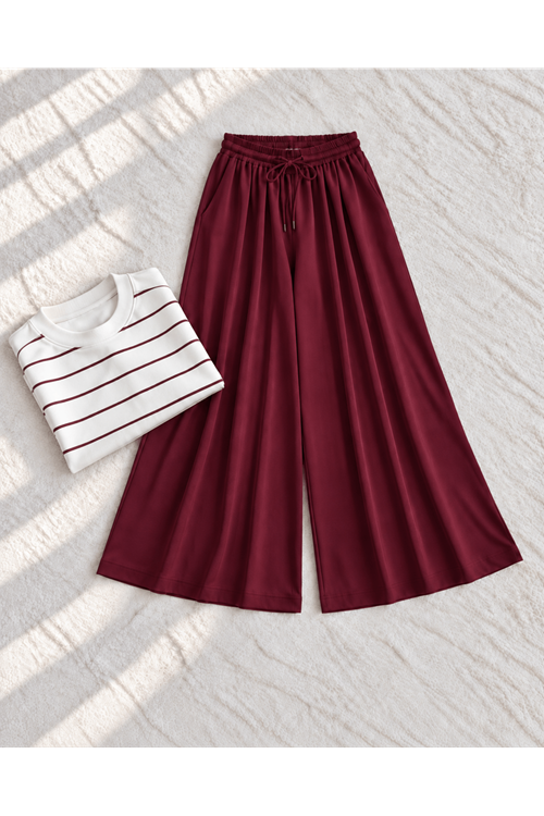 Pileli Oysho Pantolon-Bordo