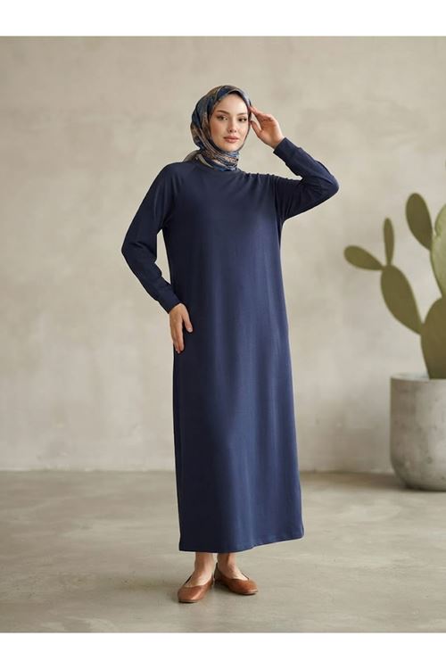Reglan Kol Pike Elbise-Lacivert