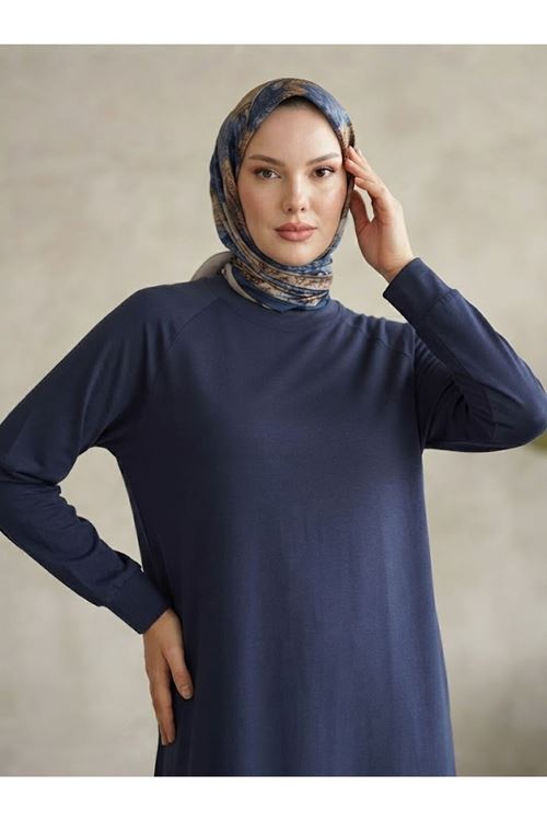 Reglan Kol Pike Elbise-Lacivert