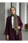 Lunsera Kadın Müslin Kumaş Kimono Pantolon Takım Açık Ön Rahat Kalıp Tesettür Takım-Bordo