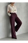 Cepli Yıkamalı Pantolon-Bordo