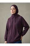 Kapşonlu Kanguru Cep Oysho Tunik-Bordo