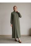 Reglan Kol Pike Elbise-Haki