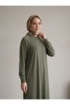 Reglan Kol Pike Elbise-Haki