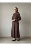 Reglan Kol Pike Elbise-Kahve
