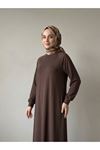 Reglan Kol Pike Elbise-Kahve