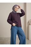 Parçalı Oysh Tunik-Bordo