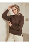 Parçalı Oysh Tunik-Kahve