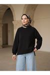 Parçalı Oysh Tunik-Siyah