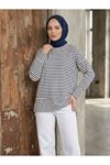 Çizgili Oysh Tunik-Lacivert