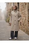 Reglan Kol Flota Cep Uzun Trençkot-Taş
