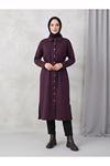 Yakalı Patlı Oysh Elbise-Bordo