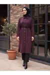 Yakalı Patlı Oysh Elbise-Bordo