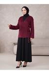 Yan Bağlamalı Pawek Ceket-Bordo
