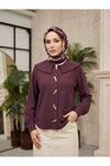 Şal Yaka Patlı Tunik-Bordo