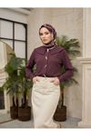 Şal Yaka Patlı Tunik-Bordo