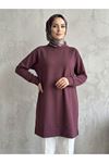 Reglan Kol Manşetli Pike Tunik-Bordo