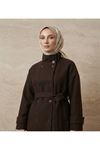 Apoletli Kaşe Ceket-Kahve